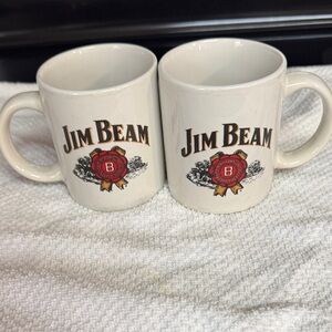 Jim Beam White Ceramic Coffee Mug - White 2 Mugs
